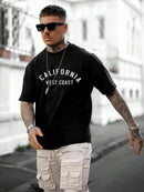 CALIFORNIA Men's Letter Print Cotton T-Shirt