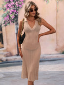 Robe cache-coeur ajourée à col Johnny