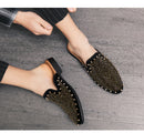 PHER Men's Designer Rivet Backless Loafers