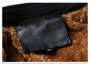 Men's Winter Fleece PU Leather Stand Collar Jacket