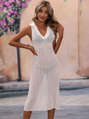 Robe cache-coeur ajourée à col Johnny