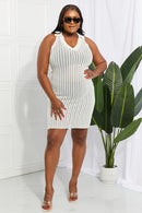 Robe cache-coeur ajourée à col Johnny