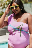 Marina West Swim Vacay Mode Maillot de bain une épaule en rose œillet