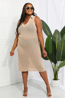 Robe cache-coeur ajourée à col Johnny