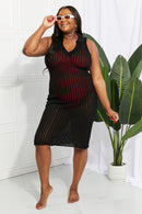 Robe cache-coeur ajourée à col Johnny