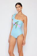 Marina West Swim Vacay Mode Maillot de bain une épaule en bleu pastel