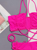 Ensemble de bikini avec cordon de serrage et col licou