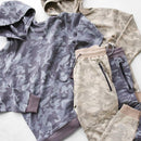 Men's Long Sleeve Camouflage Hooded Tracksuit - AM APPAREL