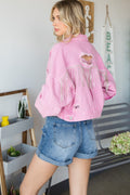 Chaqueta vaquera con botones desgastados y flecos de Veveret