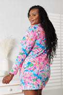 Cárdigan de manga larga con frente abierto floral de Double Take