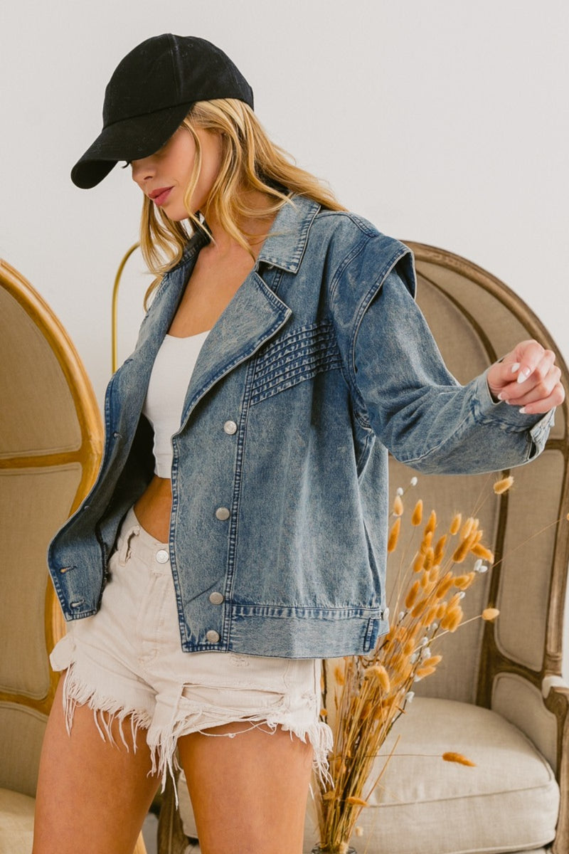 Chaqueta vaquera de manga larga con botones BiBi 