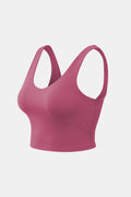 Top corto sin mangas activo con cuello redondo