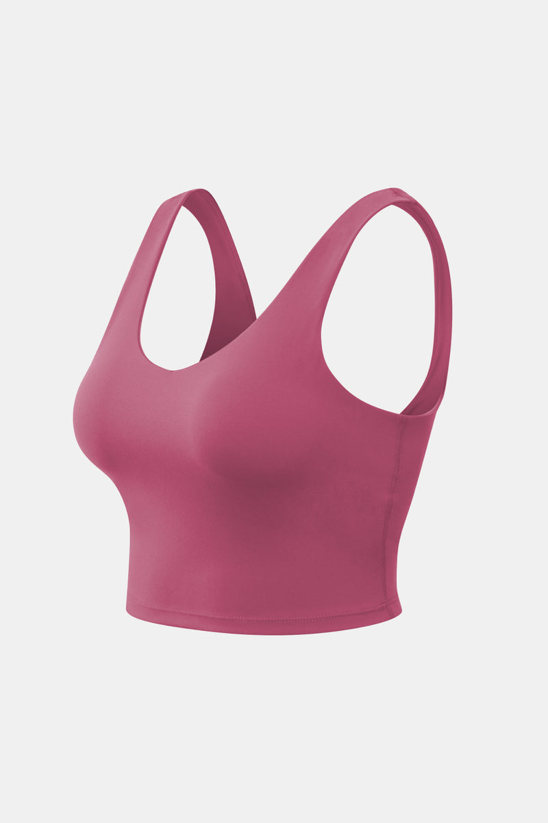 Top corto sin mangas activo con cuello redondo