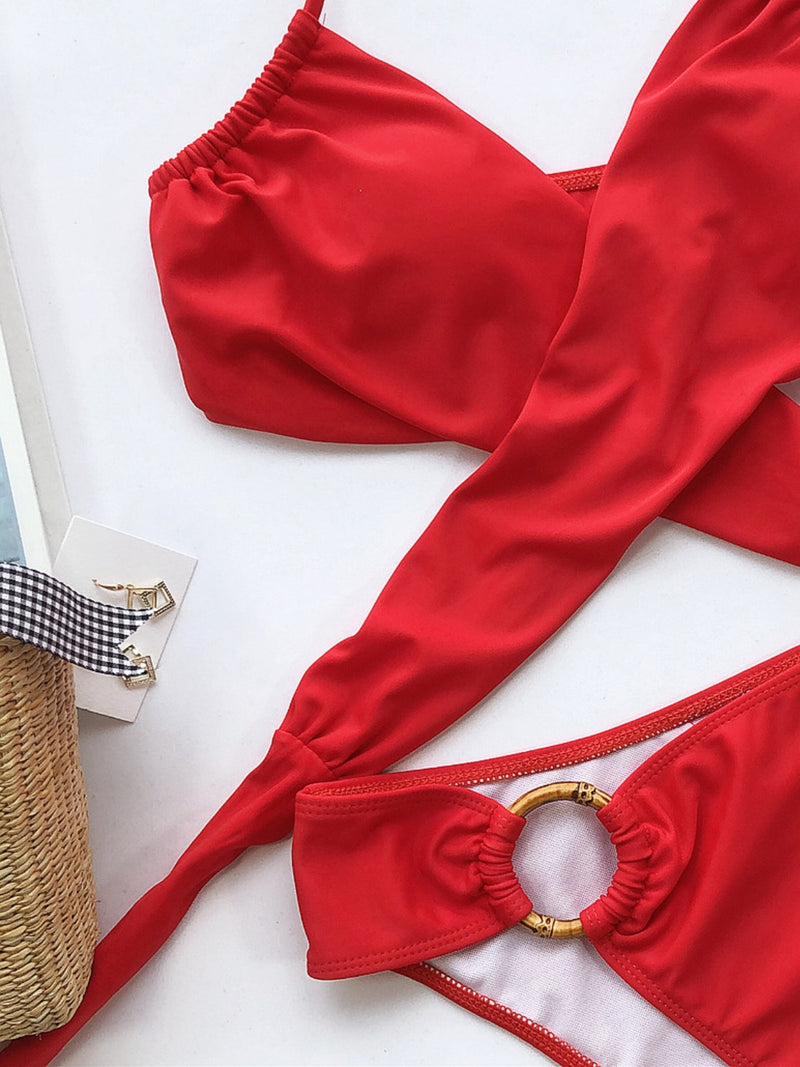 Ensemble de bikini deux pièces à col licou