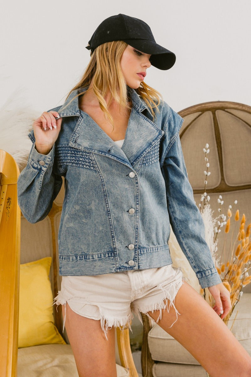 Chaqueta vaquera de manga larga con botones BiBi 