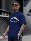 CALIFORNIA Camiseta de algodón con estampado de letras para hombre 