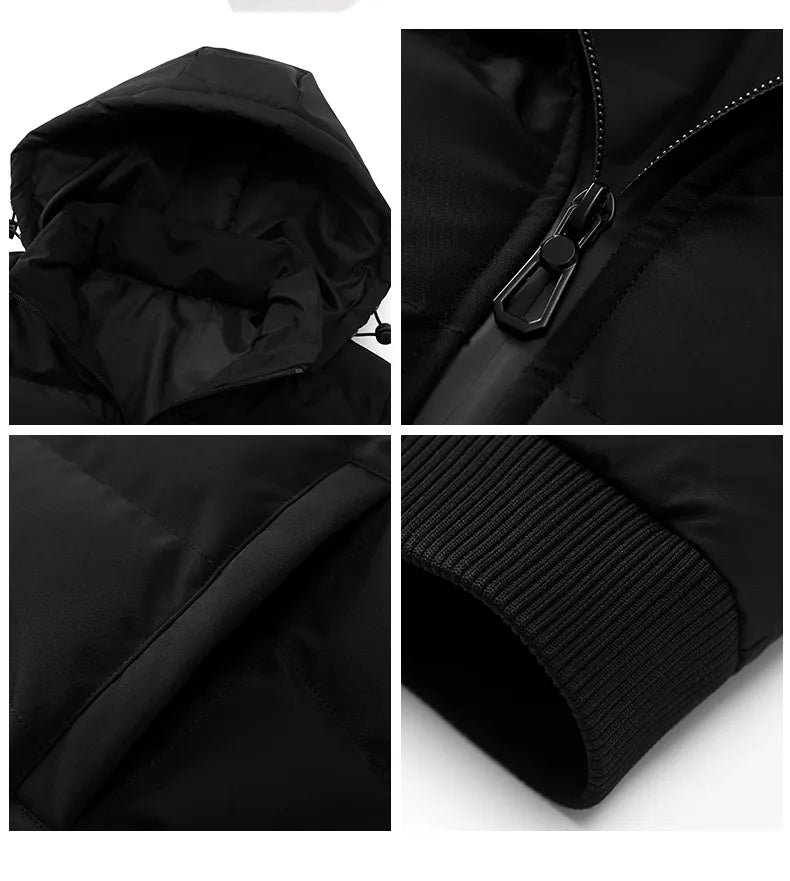 Parkas para hombre Abrigo de invierno con capucha y corte entallado 