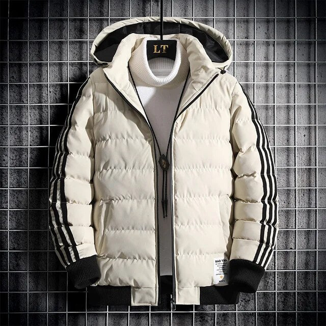 Parkas para hombre Abrigo de invierno con capucha y corte entallado 