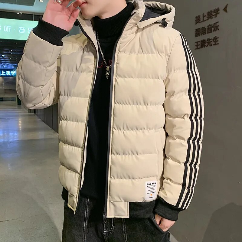 Parkas para hombre Abrigo de invierno con capucha y corte entallado 