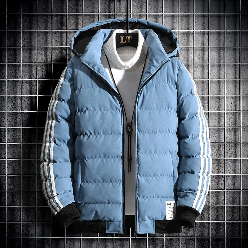 Parkas para hombre Abrigo de invierno con capucha y corte entallado 