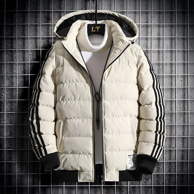 Parkas para hombre Abrigo de invierno con capucha y corte entallado 
