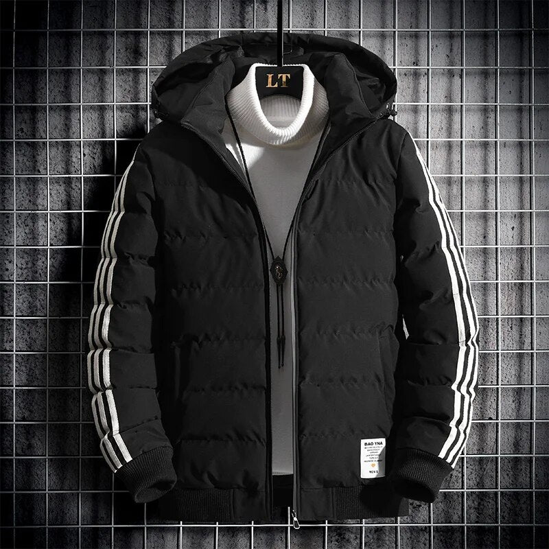 Parkas para hombre Abrigo de invierno con capucha y corte entallado 