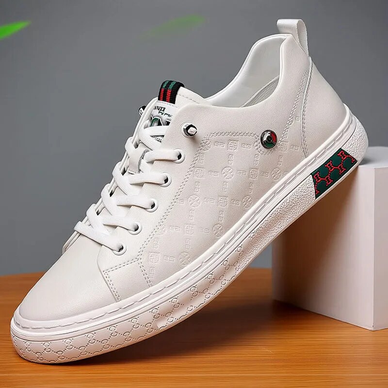 LUXE II Men's Genuine Leather Lace Up Sneakers