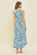 HEYSON Vestido largo con ribete de croché estampado de tamaño completo