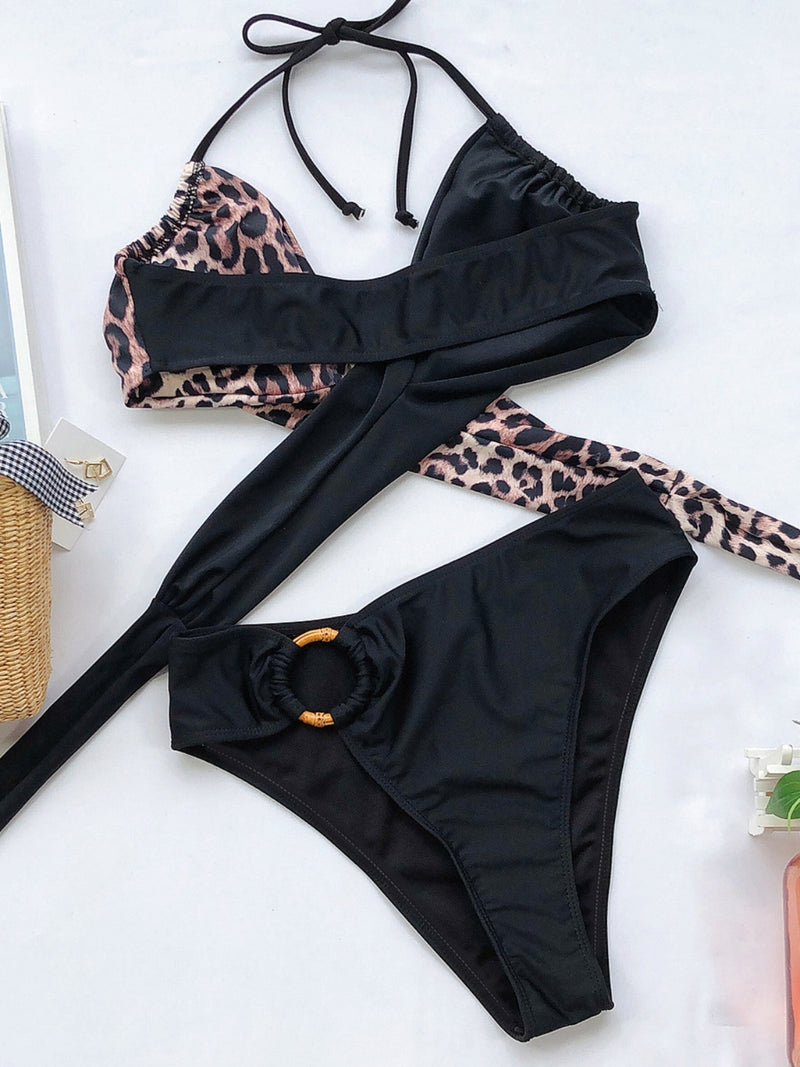 Ensemble de bikini deux pièces à col licou
