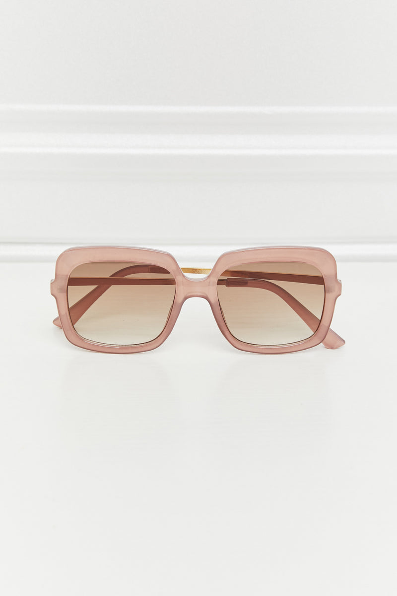 Lunettes de soleil carrées hybrides métal-plastique