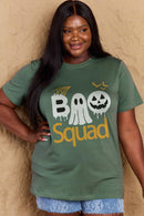 Camiseta de algodón con estampado BOO SQUAD de tamaño completo de Simply Love