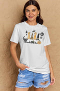 Camiseta de algodón con estampado de tema de Halloween de tamaño completo de Simply Love
