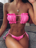 Ensemble de bikini froncé à volants