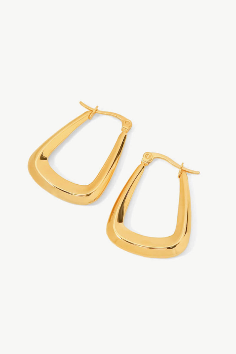 Pendientes Geométricos Bañados En Oro 18K