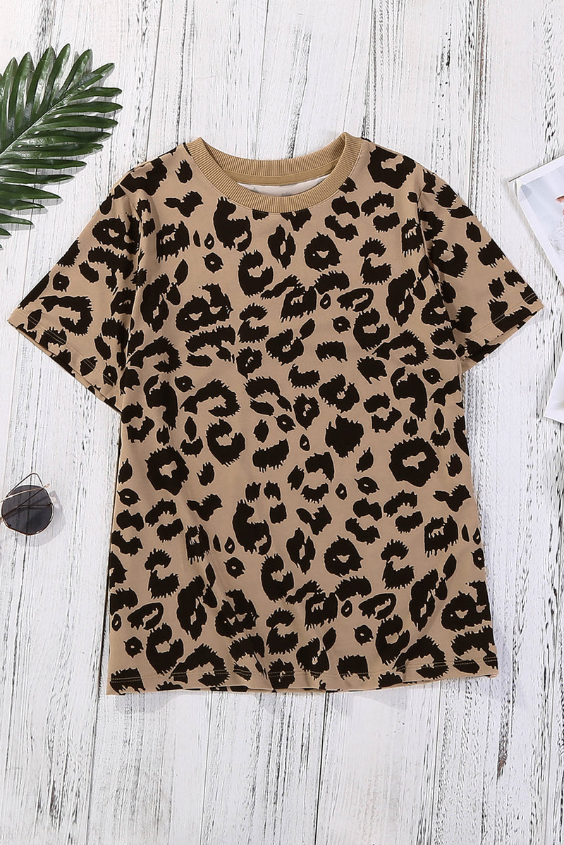 Camiseta con estampado de leopardo