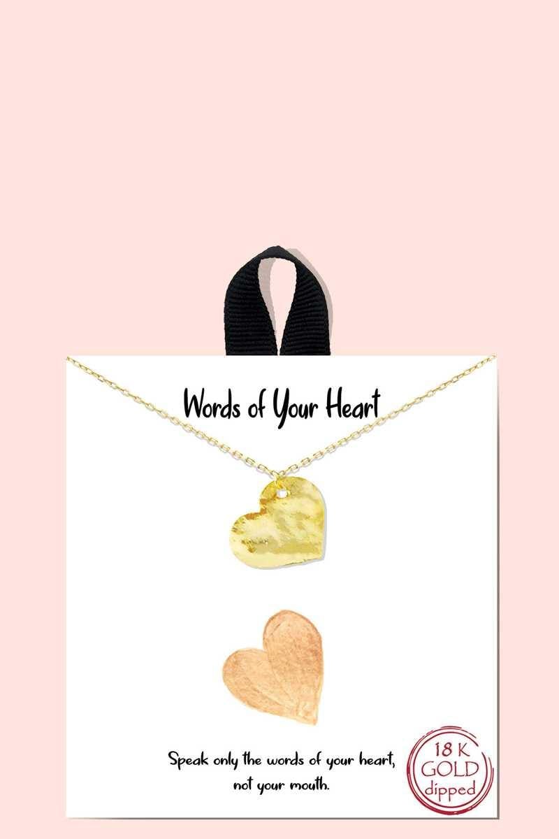 18k Gold Rhodium Dipped Words Of Your Heart Necklace - AM APPAREL