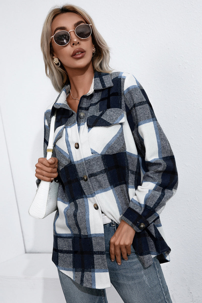 Chemise boutonnée en flanelle à carreaux