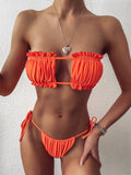 Ensemble de bikini froncé à volants