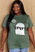 Camiseta de algodón con gráfico BOO de tamaño completo de Simply Love