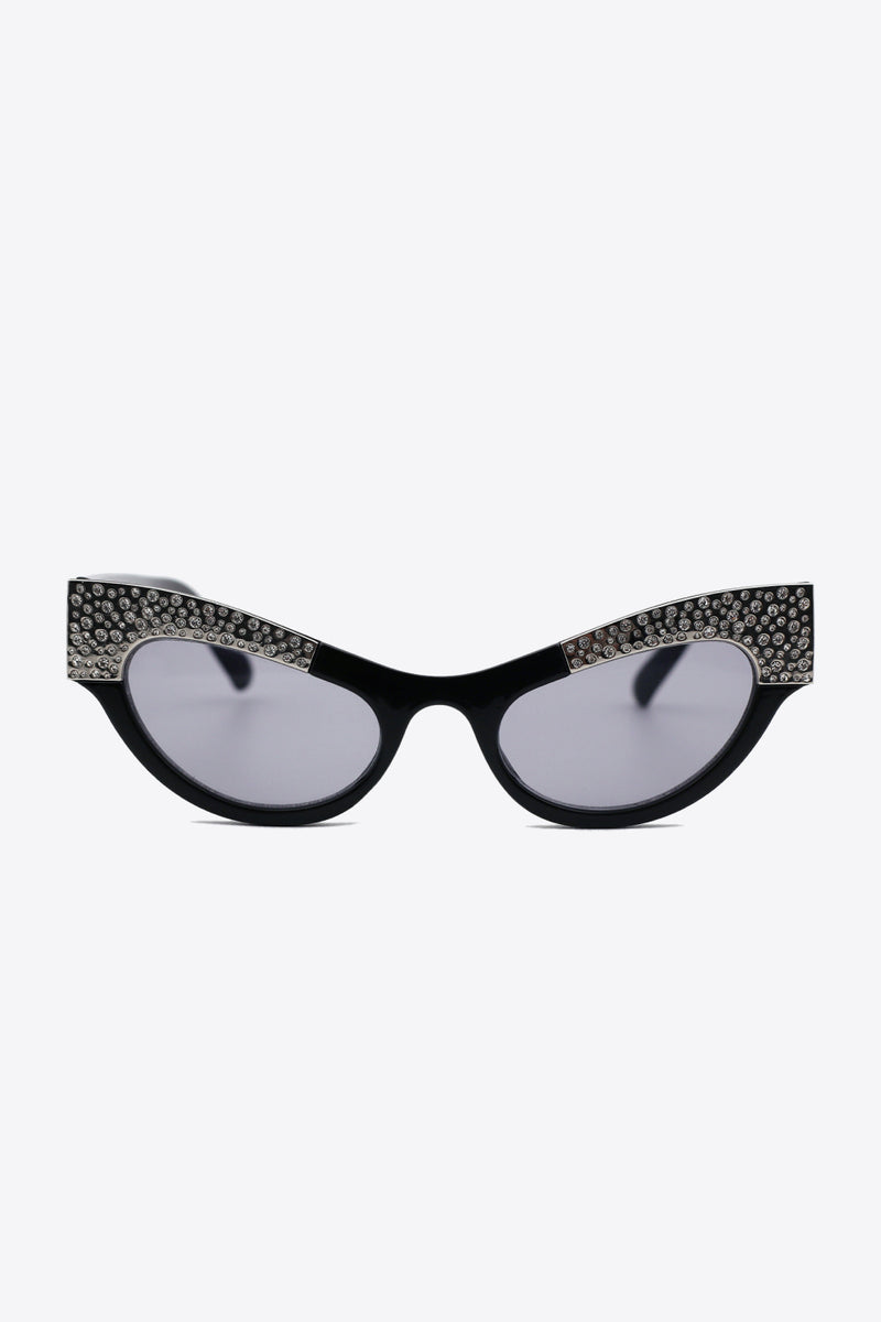 Lunettes de soleil yeux de chat UV400 avec bordure en strass