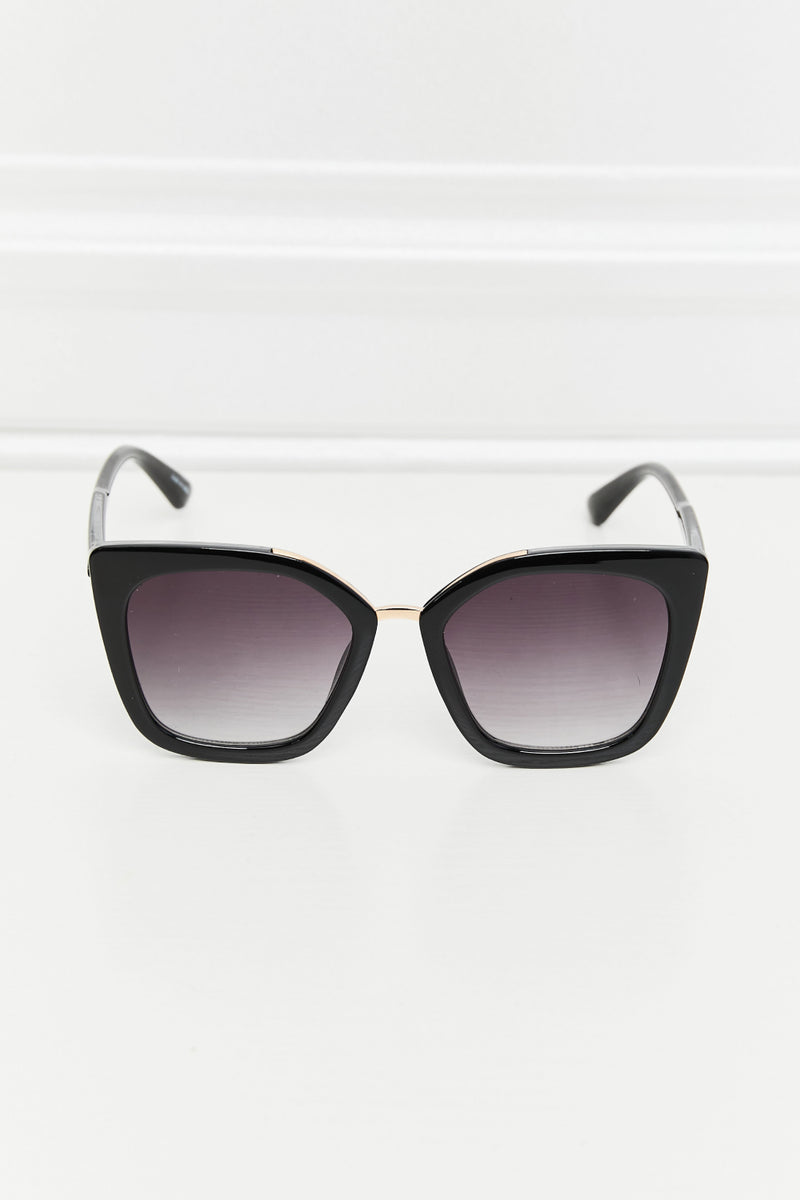 Lunettes de soleil œil de chat en polycarbonate à monture complète