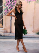 Robe cache-coeur ajourée à col Johnny