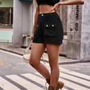 Shorts vaqueros con puños y bolsillos