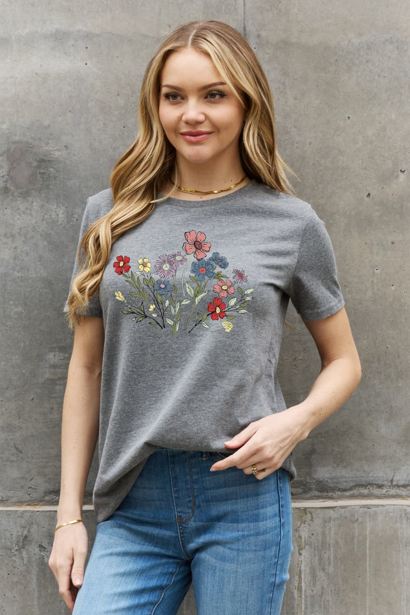 Simply Love Simply Love Full Size Flower Graphic Cotton Tee
