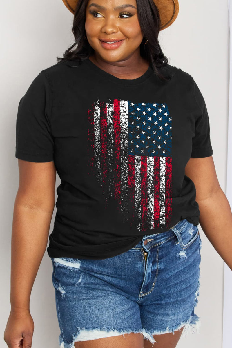 Simply Love Full Size US Flag Graphic Cotton Tee