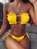 Ensemble de bikini froncé à volants
