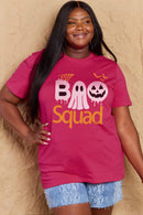 Camiseta de algodón con estampado BOO SQUAD de tamaño completo de Simply Love