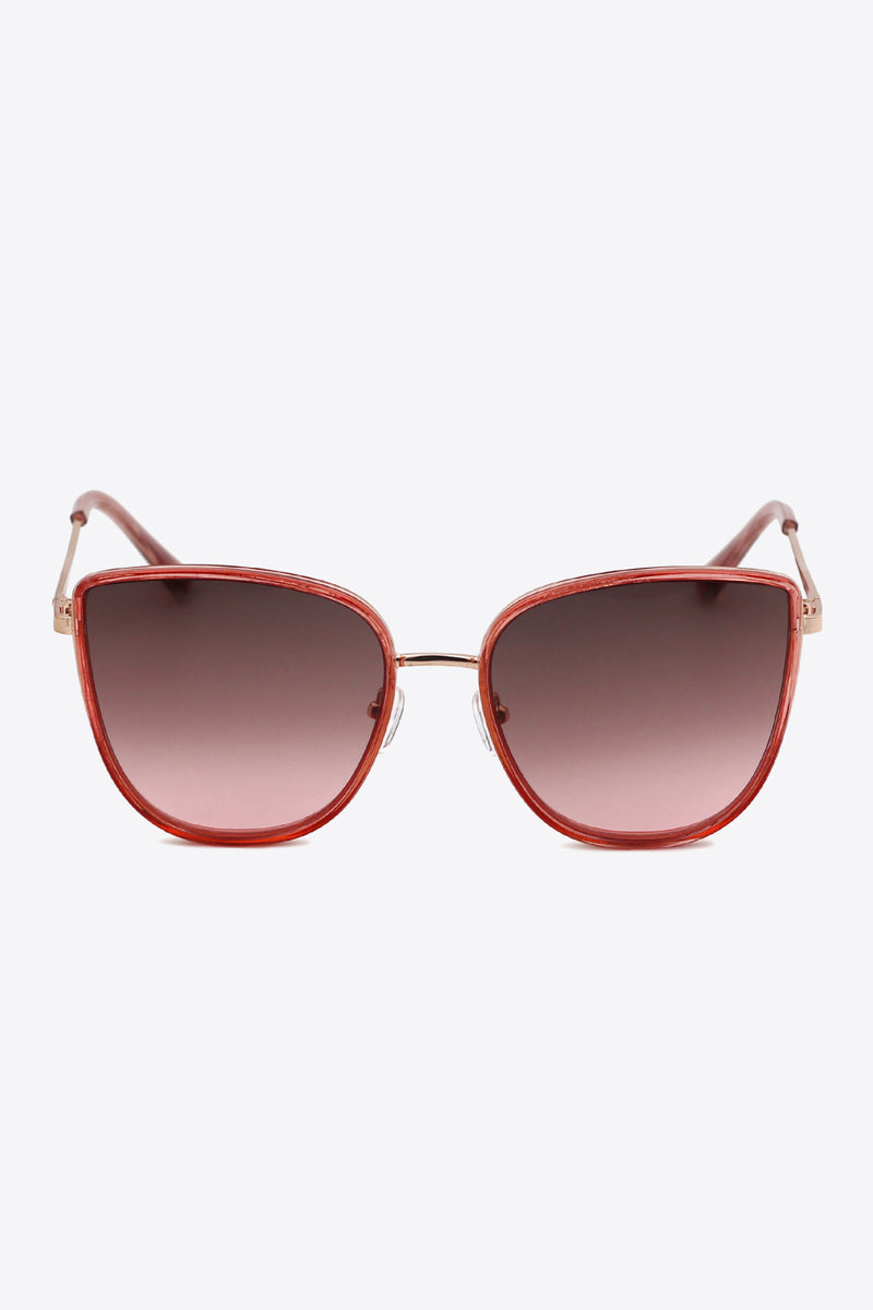 Lunettes de soleil à monture hybride métal-plastique à monture complète