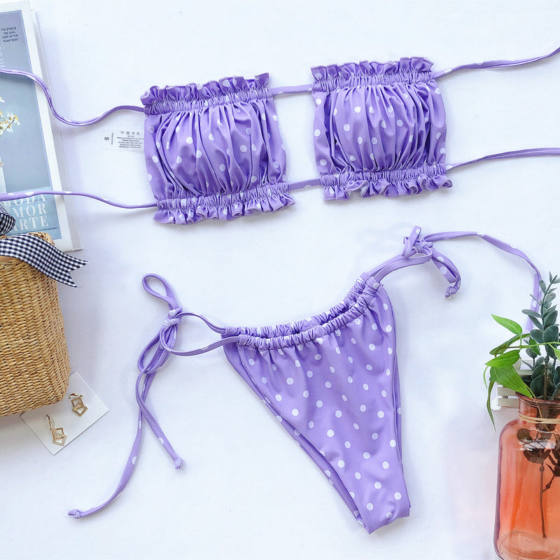 Ensemble de bikini froncé à volants