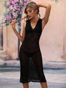 Robe cache-coeur ajourée à col Johnny